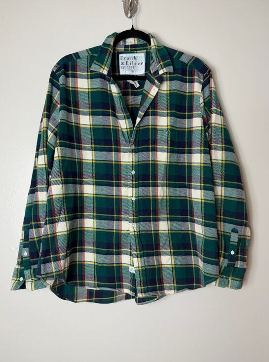 Frank & Eileen Tops - FRANK & EILEEN Shirt XL Eileen Relaxed Button Up Green Red Tartan Plaid Flannel